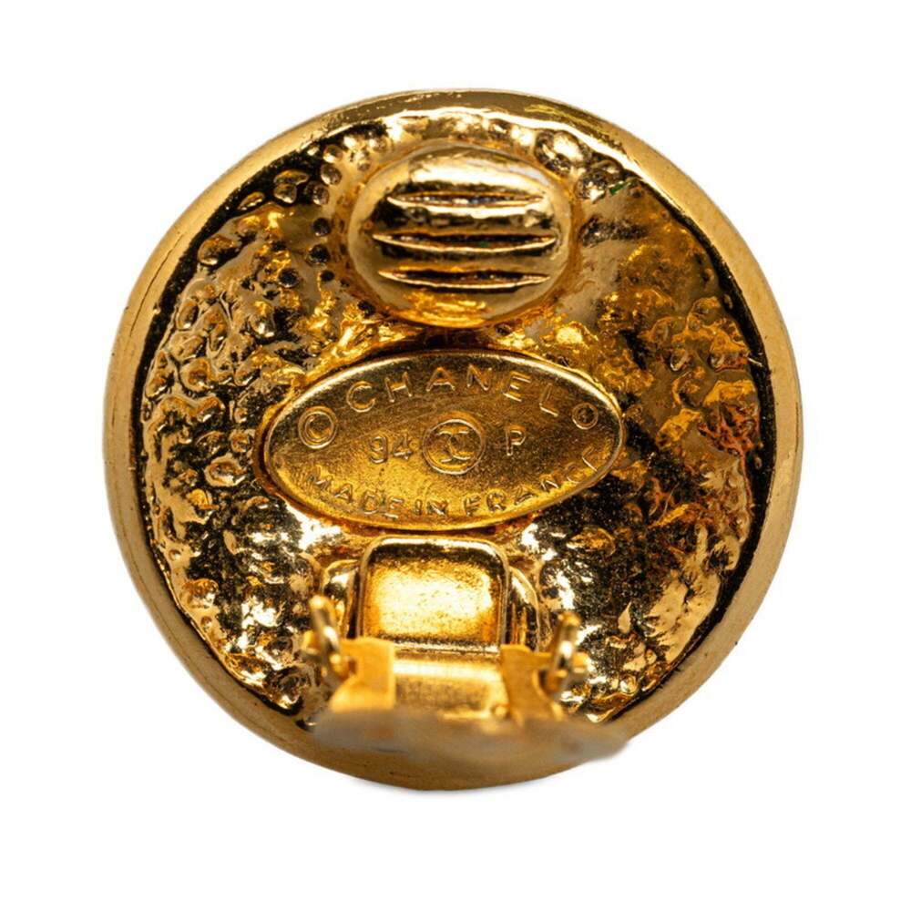 CHANEL Authentic Gold Logo Earrings - Picture 3 of 3